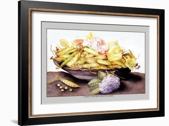 Bowl with Pears and Two Roses-Giovanna Garzoni-Framed Art Print