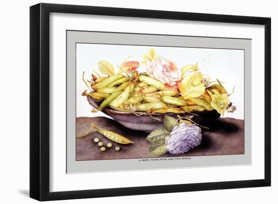 Bowl with Pears and Two Roses-Giovanna Garzoni-Framed Art Print