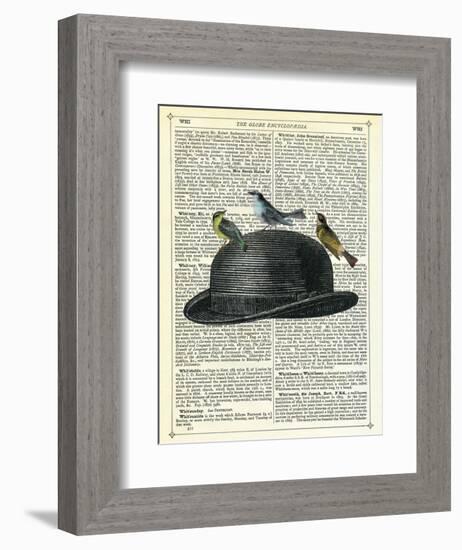 Bowler Hat with Birds-Marion Mcconaghie-Framed Art Print