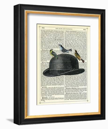 Bowler Hat with Birds-Marion Mcconaghie-Framed Art Print