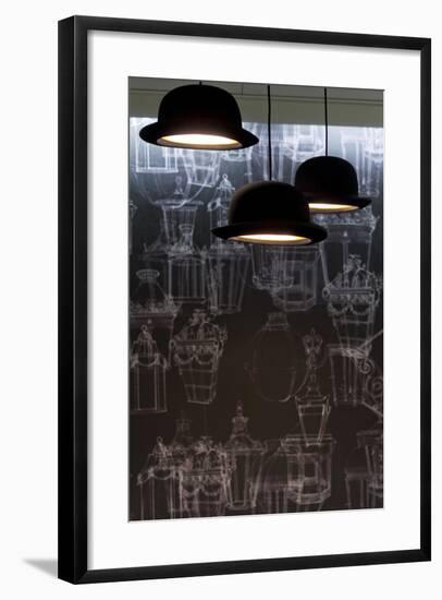 Bowler Hats as Light Fittings-David Barbour-Framed Photo