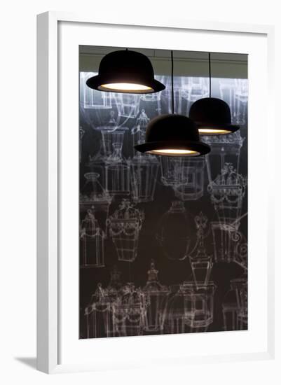 Bowler Hats as Light Fittings-David Barbour-Framed Photo