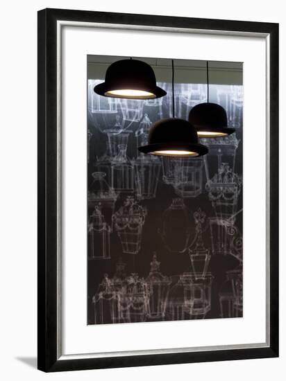 Bowler Hats as Light Fittings-David Barbour-Framed Photo