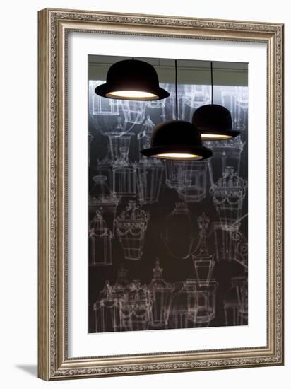 Bowler Hats as Light Fittings-David Barbour-Framed Photo