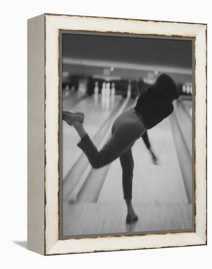 Bowler Phyllis Mercer Gracefully Flinging Ball Down Lane-Stan Wayman-Framed Premier Image Canvas