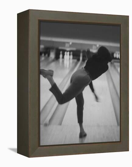 Bowler Phyllis Mercer Gracefully Flinging Ball Down Lane-Stan Wayman-Framed Premier Image Canvas