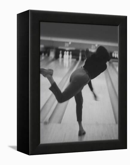 Bowler Phyllis Mercer Gracefully Flinging Ball Down Lane-Stan Wayman-Framed Premier Image Canvas