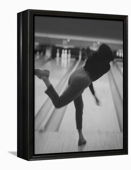 Bowler Phyllis Mercer Gracefully Flinging Ball Down Lane-Stan Wayman-Framed Premier Image Canvas
