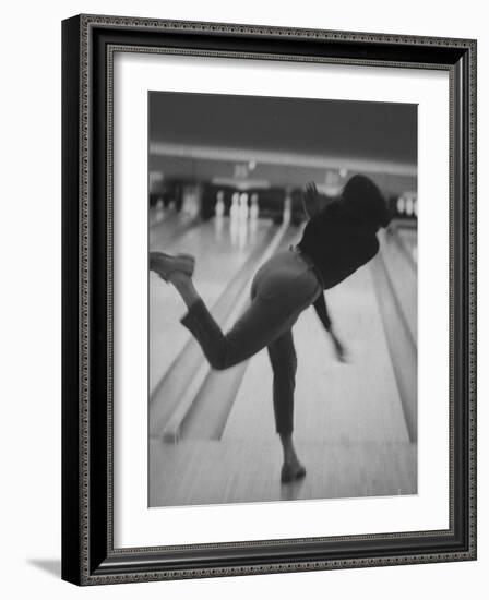 Bowler Phyllis Mercer Gracefully Flinging Ball Down Lane-Stan Wayman-Framed Photographic Print