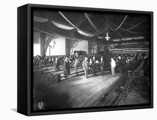 Bowlers' Opening at Bowling Alley, Madison Park, Seattle, 1909-Ashael Curtis-Framed Premier Image Canvas