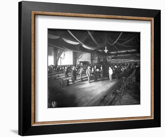 Bowlers' Opening at Bowling Alley, Madison Park, Seattle, 1909-Ashael Curtis-Framed Giclee Print