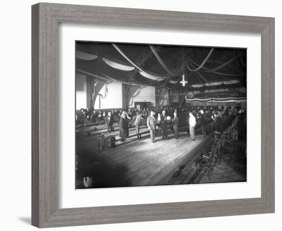 Bowlers' Opening at Bowling Alley, Madison Park, Seattle, 1909-Ashael Curtis-Framed Giclee Print