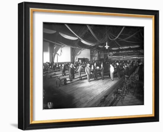 Bowlers' Opening at Bowling Alley, Madison Park, Seattle, 1909-Ashael Curtis-Framed Giclee Print