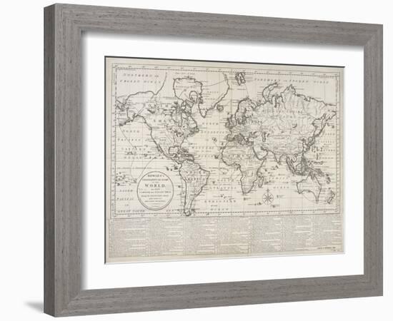 Bowles's Geographical Game of the World, London, 1790-Carington Bowles-Framed Giclee Print