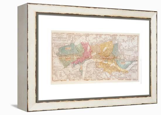 Bowles's Two Sheet Plan of the Cities of London and Westminster with the Borough of Southwark-English School-Framed Premier Image Canvas