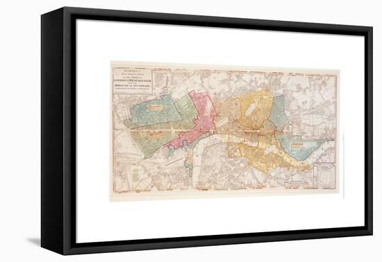 Bowles's Two Sheet Plan of the Cities of London and Westminster with the Borough of Southwark-English School-Framed Premier Image Canvas