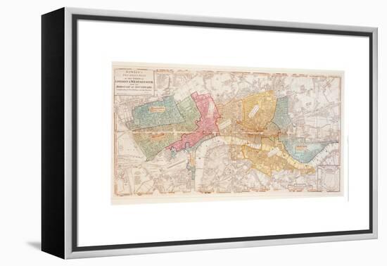 Bowles's Two Sheet Plan of the Cities of London and Westminster with the Borough of Southwark-English School-Framed Premier Image Canvas