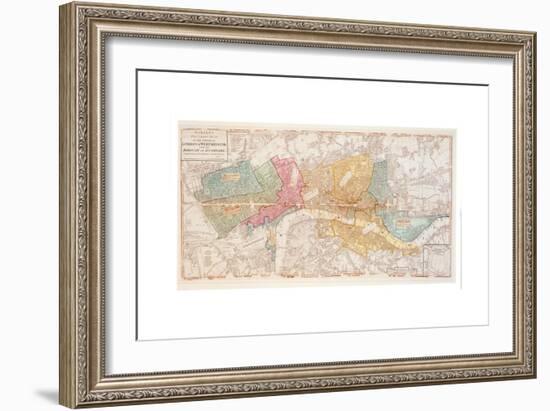 Bowles's Two Sheet Plan of the Cities of London and Westminster with the Borough of Southwark-English School-Framed Giclee Print