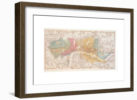 Bowles's Two Sheet Plan of the Cities of London and Westminster with the Borough of Southwark-English School-Framed Giclee Print