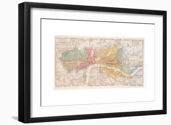 Bowles's Two Sheet Plan of the Cities of London and Westminster with the Borough of Southwark-English School-Framed Giclee Print