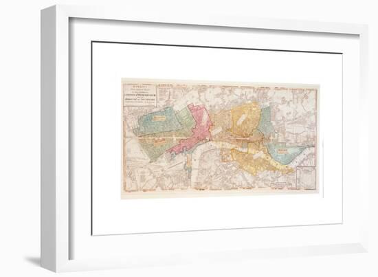 Bowles's Two Sheet Plan of the Cities of London and Westminster with the Borough of Southwark-English School-Framed Giclee Print