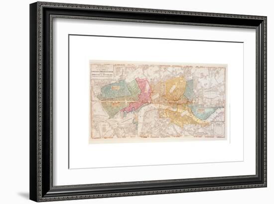 Bowles's Two Sheet Plan of the Cities of London and Westminster with the Borough of Southwark-English School-Framed Giclee Print