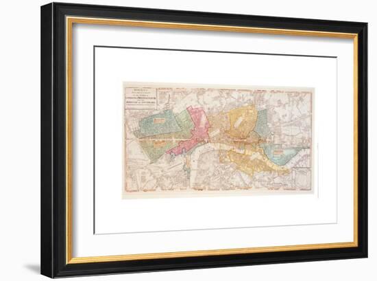 Bowles's Two Sheet Plan of the Cities of London and Westminster with the Borough of Southwark-English School-Framed Giclee Print