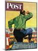 "Bowling a Split," Saturday Evening Post Cover, January 6, 1945-Stan Ekman-Mounted Giclee Print