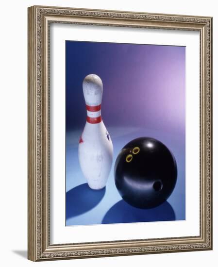 Bowling Ball and a Pin-null-Framed Photographic Print