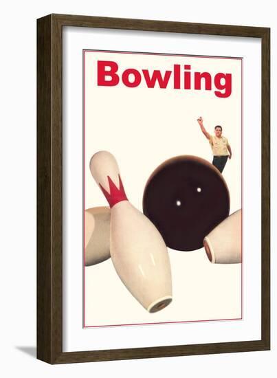 Bowling Ball and Pins-null-Framed Art Print