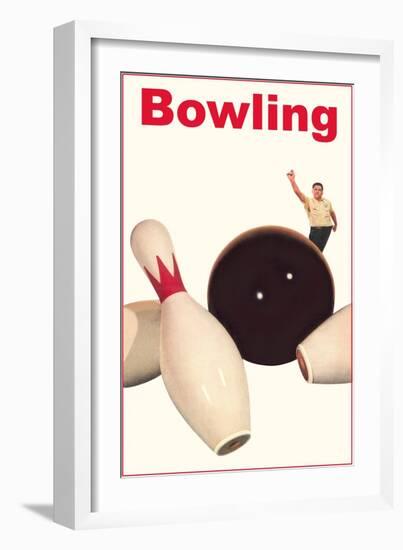 Bowling Ball and Pins-null-Framed Art Print