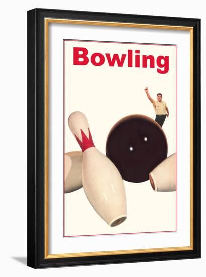 Bowling Ball and Pins-null-Framed Art Print