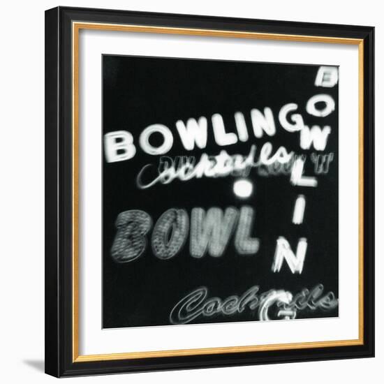 Bowling in Lights-Dan Zamudio-Framed Art Print