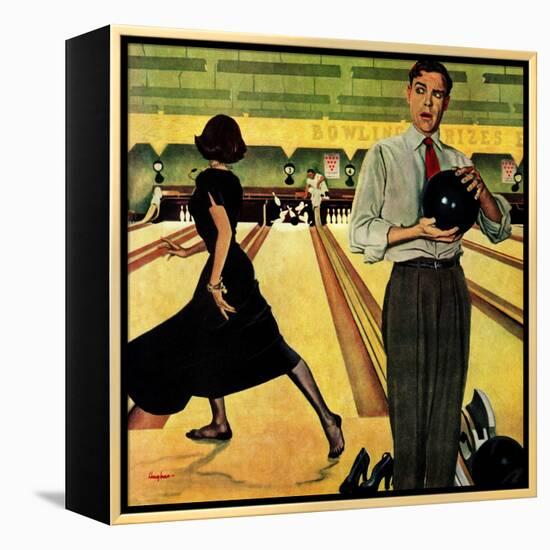 "Bowling Strike", January 28, 1950-George Hughes-Framed Premier Image Canvas