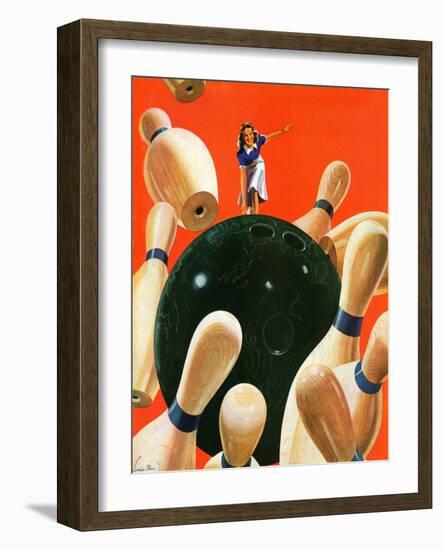 "Bowling Strike," March 15, 1941-Lonie Bee-Framed Giclee Print