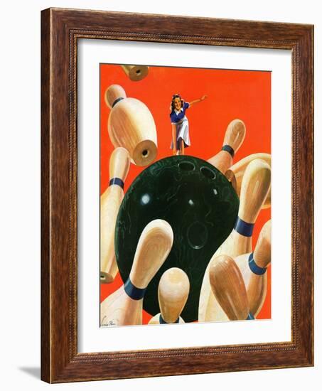 "Bowling Strike," March 15, 1941-Lonie Bee-Framed Giclee Print