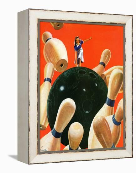 "Bowling Strike," March 15, 1941-Lonie Bee-Framed Premier Image Canvas