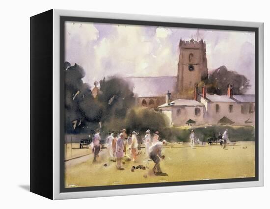 Bowls Match, Sidmouth-Trevor Chamberlain-Framed Premier Image Canvas