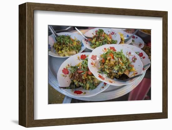 Bowls of Food on Tray, Yangon, Myanmar (Burma)-Merrill Images-Framed Photographic Print