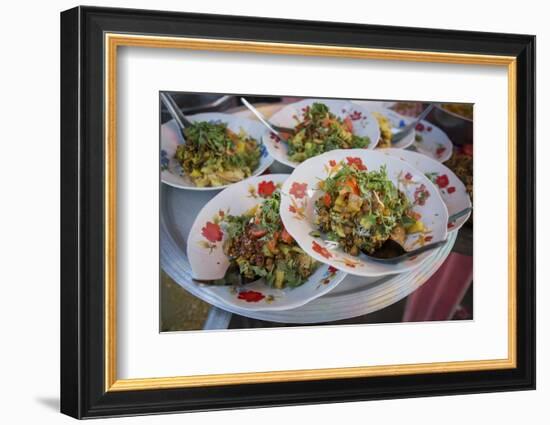 Bowls of Food on Tray, Yangon, Myanmar (Burma)-Merrill Images-Framed Photographic Print