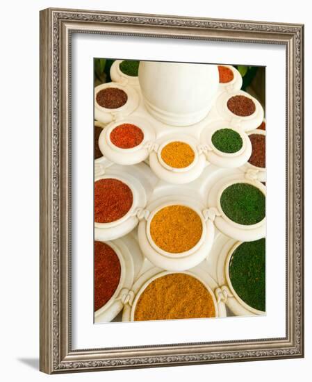Bowls of Spices from Above, Agra, India-Bill Bachmann-Framed Photographic Print