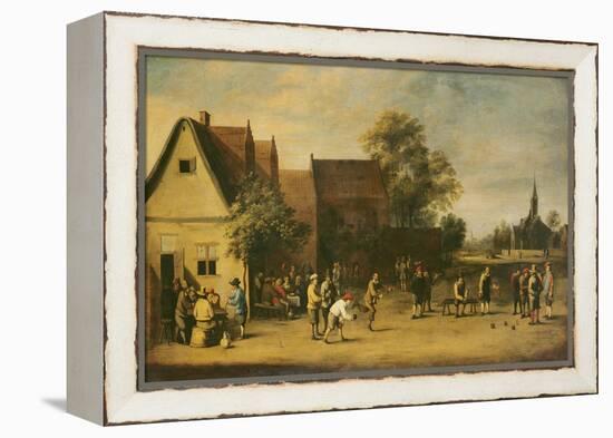 Bowls Players on a Village Green-Thomas van Apshoven-Framed Premier Image Canvas