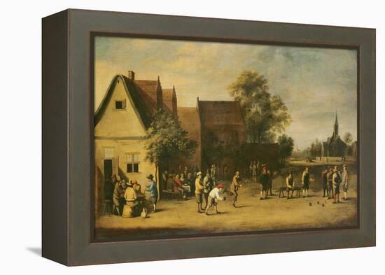 Bowls Players on a Village Green-Thomas van Apshoven-Framed Premier Image Canvas