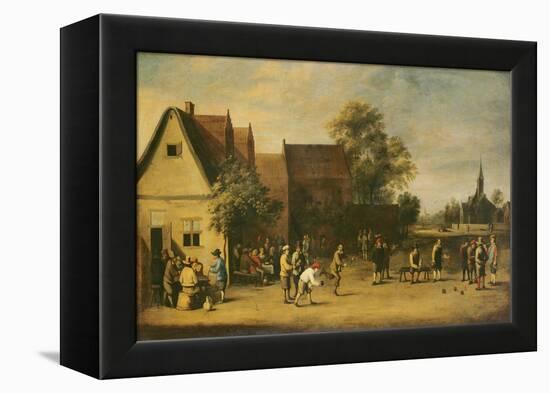 Bowls Players on a Village Green-Thomas van Apshoven-Framed Premier Image Canvas