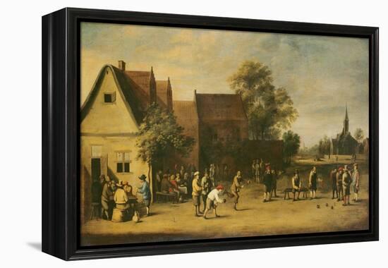 Bowls Players on a Village Green-Thomas van Apshoven-Framed Premier Image Canvas