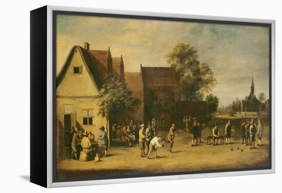 Bowls Players on a Village Green-Thomas van Apshoven-Framed Premier Image Canvas