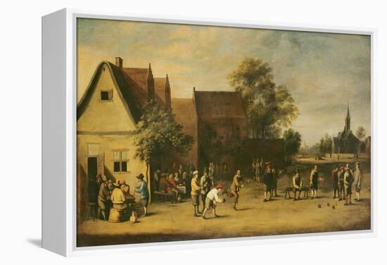 Bowls Players on a Village Green-Thomas van Apshoven-Framed Premier Image Canvas