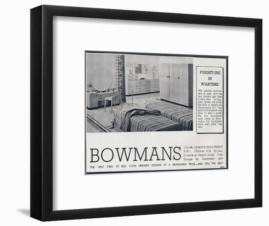 Bowmans advertisement, 1942-Unknown-Framed Photographic Print