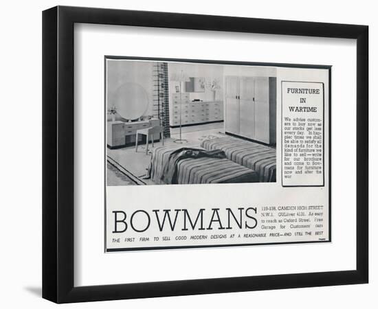 Bowmans advertisement, 1942-Unknown-Framed Photographic Print