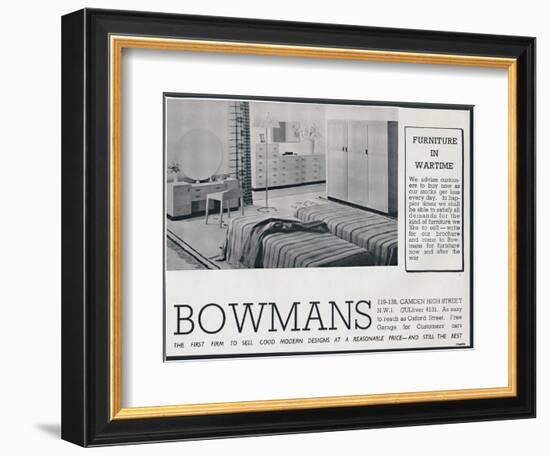 Bowmans advertisement, 1942-Unknown-Framed Photographic Print